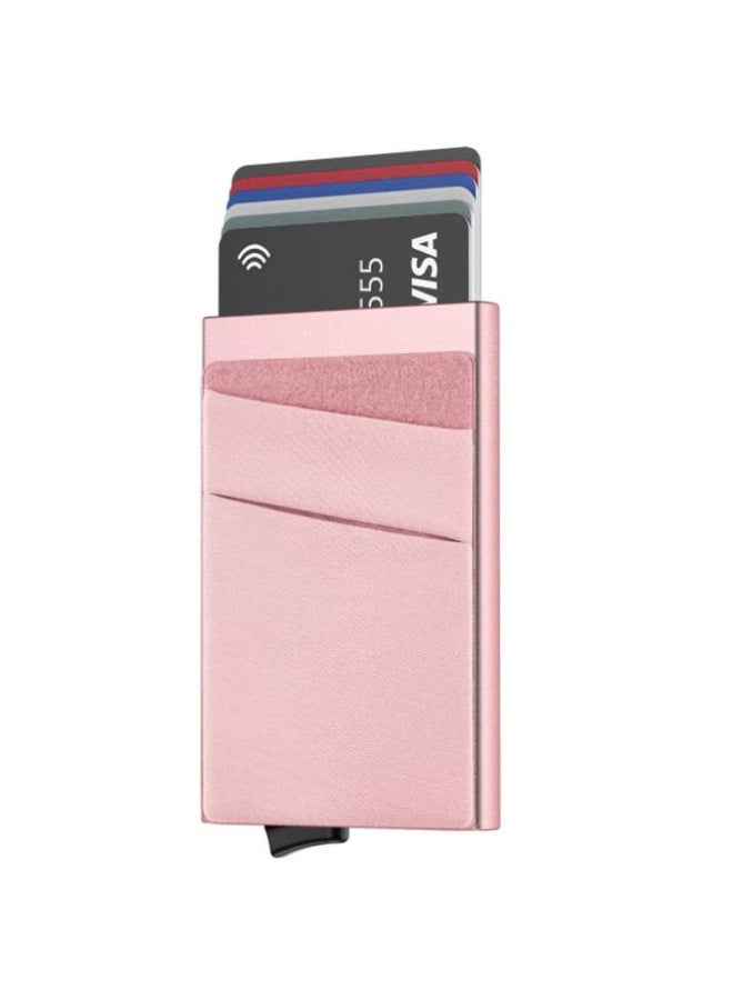 Anti-scanning Automatic Pop-up Aluminum Box Card Case Metal Shielded RFID Card Case Aluminum Alloy Card Case Card Case-Color:Black-Size:The Size Of The Card Holder Is 59*90mm, And The Shrapnel Box Is All Black  - Image 2