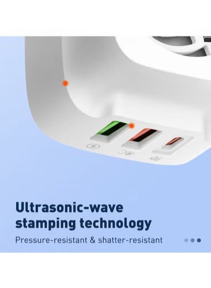 JAJEEK Q334 PD Fast Charger – EU, US, UK Compatible Type-C 2 USB Ports, Multiple Output Adapter, Mobile Phone Travel Wall Charger, Compact & Efficient, White - Image 2