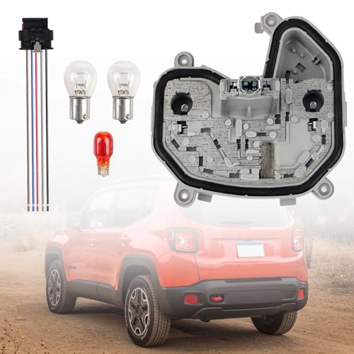 Htostar Racing Rear Tail Lamp Housing Holder Bracket Compatible with Jeep Renegade 20152023 Left Driver Side Light Holder Bracket with Plug and Bulb 68270892AA - Image 1