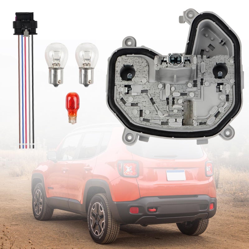Htostar Racing Rear Tail Lamp Housing Holder Bracket Compatible with Jeep Renegade 20152023 Left Driver Side Light Holder Bracket with Plug and Bulb 68270892AA - Image 3