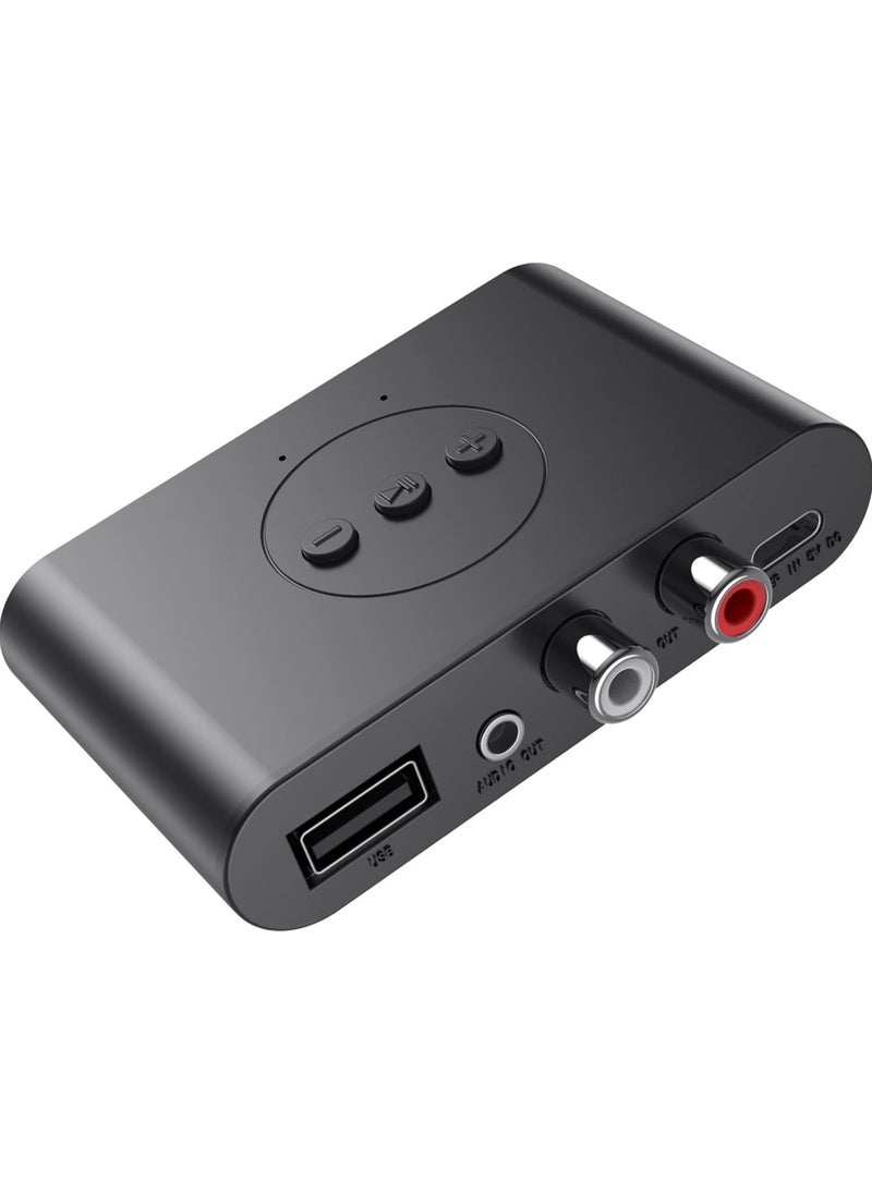 VKL - Bluetooth 5.3 Audio Receiver U Disk RCA 3.5mm 3.5 AUX Jack Stereo Music Wireless Adapter with Mic For Car Kit Speaker Amplifier - Image 1