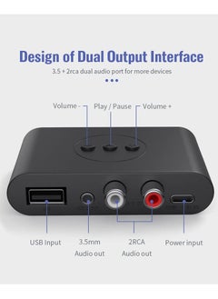 VKL Bluetooth 5.3 Audio Receiver U Disk RCA 3.5mm 3.5 AUX Jack Stereo Music Wireless Adapter with Mic For Car Kit Speaker Amplifier  - Image 3