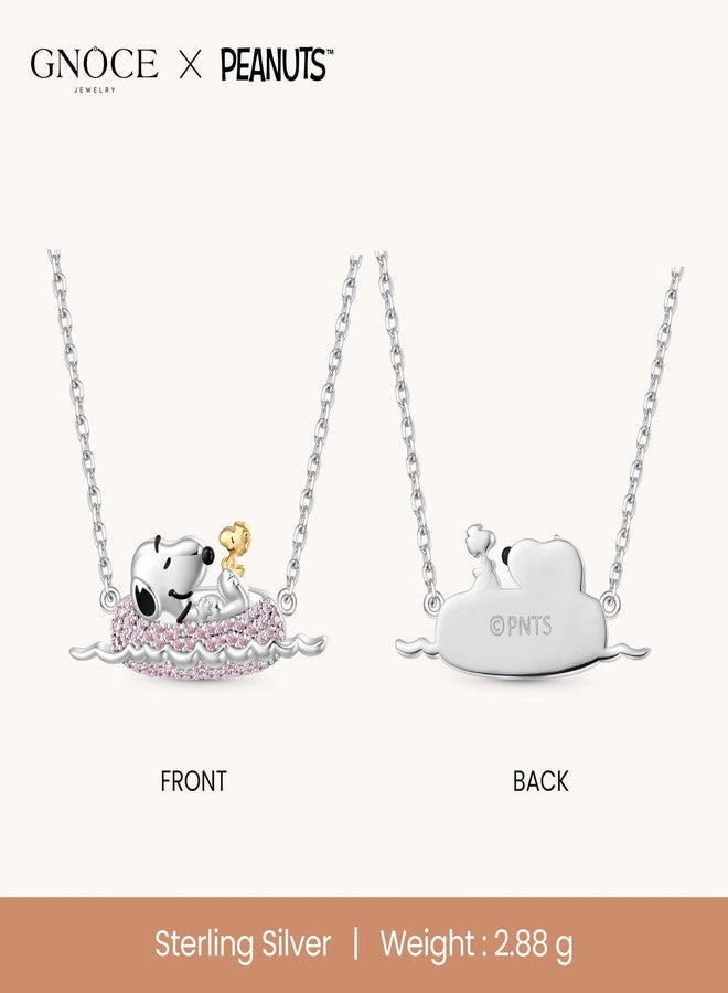 GNOCE Peanuts with Woodstock Rafting Necklace for Women, S925 Sterling Silver Pendant Necklace for Her Wife, Valentine‘s Day, Mother’s Day Jewelry Gift - Image 2