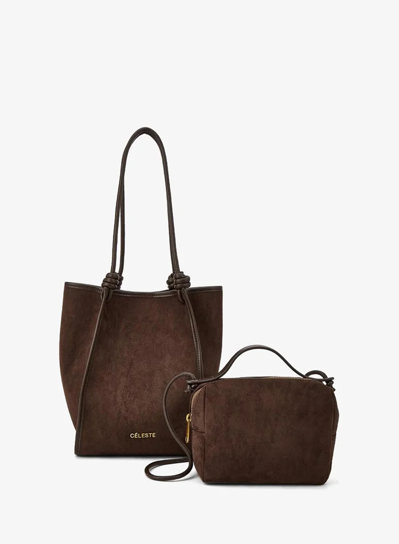 سيليست Textured Tote Bag With Crossbody Bag