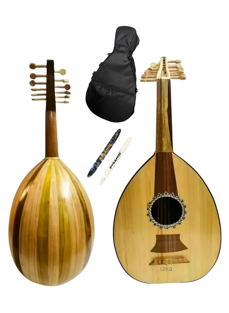 Al-Karz Music Educational Oud Musical Instrument with Bag and 2 Picks for Beginners and Hobbyists 