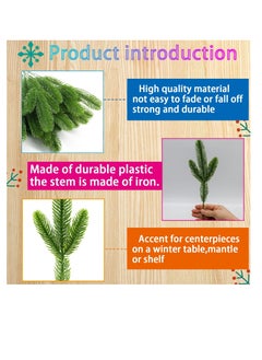 Y&D Artificial Plants Pine Branches, Fake Green Needles, Garland Wreath Crafts, Greenery Picks for DIY Holiday Home Garden Decoration (48 Pcs)  - Image 3