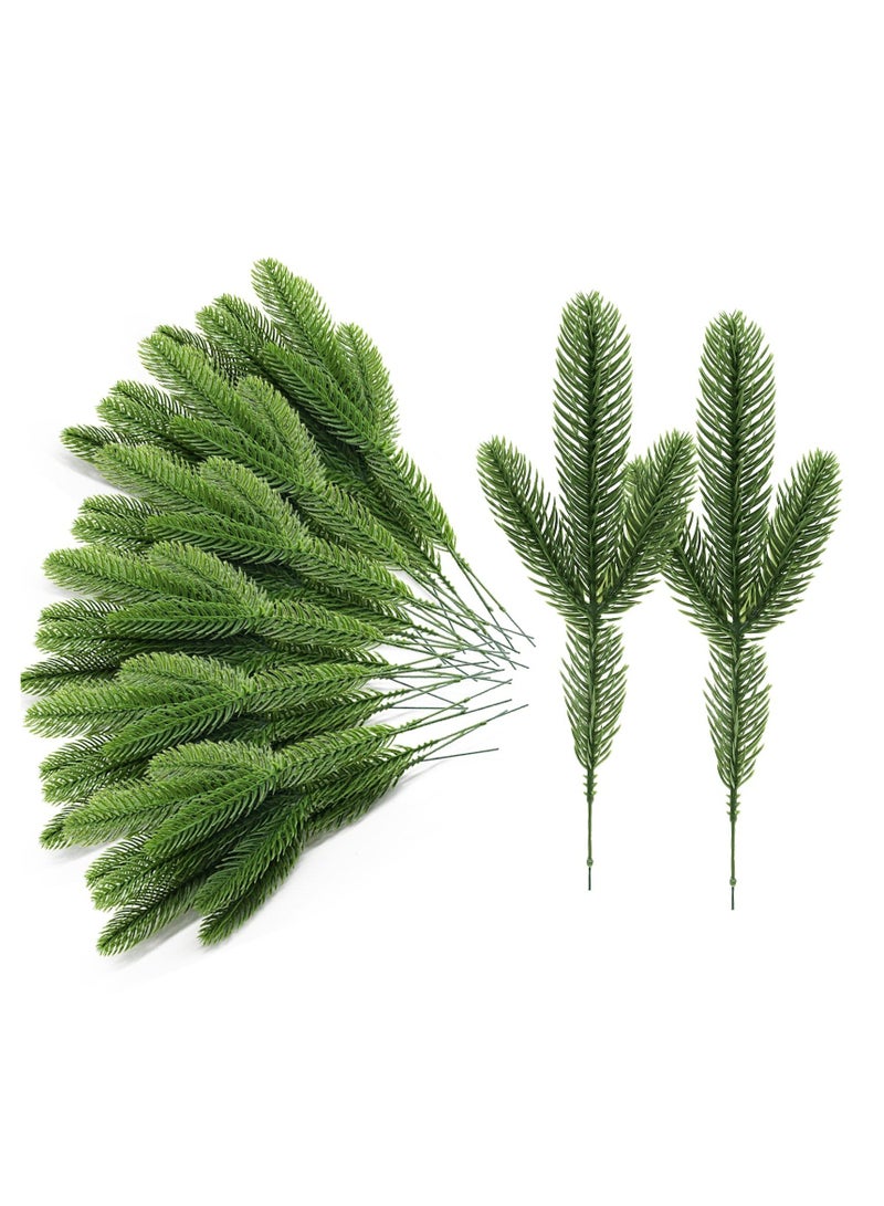 واي آند دي Artificial Plants Pine Branches, Fake Green Needles, Garland Wreath Crafts, Greenery Picks for DIY Holiday Home Garden Decoration (48 Pcs) - Image 1