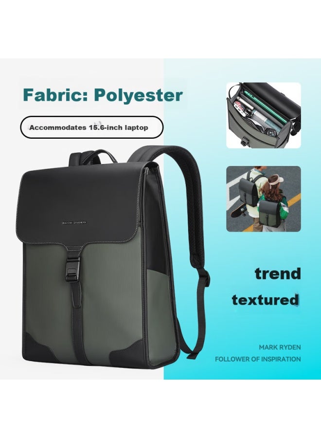 MARK RYDEN Marco Laideng Nordic Style Backpack For Men And Women, Magnetic Buckle School Bag, Travel Bag, Simple Luxury Laptop Bag, Mr1611 Dark Green - Image 1