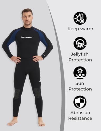 Lemorecn Wetsuits Jumpsuit Neoprene 3/2mm Full Body Diving Suit(3031,XL) - Image 5