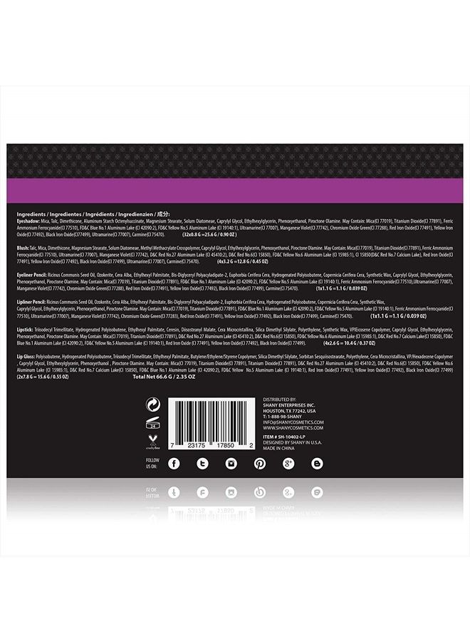 Shany Carry All Makeup Train Case with Pro Makeup Set, Makeup Brushes, Lipsticks, Eye Shadows, Blushes, and more - Leopard - Image 4