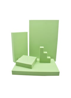 Generic EVA Foam Geometric Photo Props for Cosmetics and Accessories Five-piece pistachio green set 
