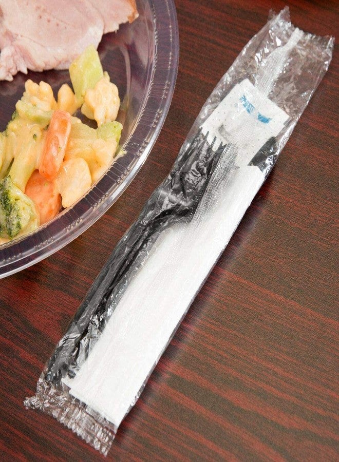 Supellectilem 250 Plastic Cutlery Packets-Knife Fork Spoon Napkin Salt Pepper Sets|Black Silverware Sets Individually Wrapped Kits, Utensil Set Disposable Bulk To Go, 250-BCP-KFSSP - Image 4