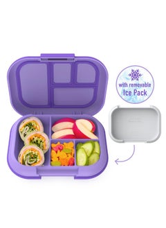 Bentgo Kids Chill Lunch Box Bento - Style Lunch Solution With 4 Compartments And Removable Ice Pack For Meals And Snacks On - The - Goleak Proof, Dishwasher Safe , Patented Design - Purple  - Image 2