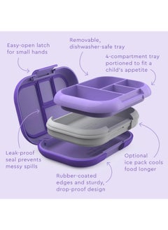 Bentgo Kids Chill Lunch Box Bento - Style Lunch Solution With 4 Compartments And Removable Ice Pack For Meals And Snacks On - The - Goleak Proof, Dishwasher Safe , Patented Design - Purple  - Image 5