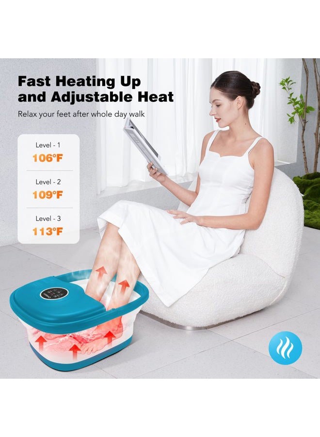 KNQZE Collapsible Foot Spa Bath with Heat, Remote Control, Temperature Control, Bubbles, Red Light, Pumice Stone, 16 Massage Roller Pedicure Foot Spa Tub Foot Soaker for Soothe & Relax Tired Feet - Image 2