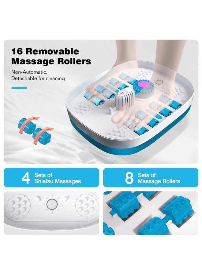 KNQZE Collapsible Foot Spa Bath with Heat, Remote Control, Temperature Control, Bubbles, Red Light, Pumice Stone, 16 Massage Roller Pedicure Foot Spa Tub Foot Soaker for Soothe & Relax Tired Feet - Image 4