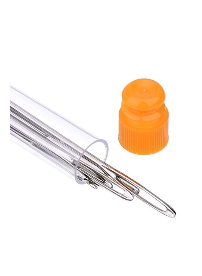9-Piece Large-eye Yarn Knitting Sewing Needles Silver 5.9 x 3.1 x 0.6inch - Image 4