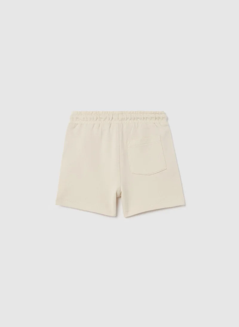 Ovs Cotton Bermuda Shorts With Drawstring
