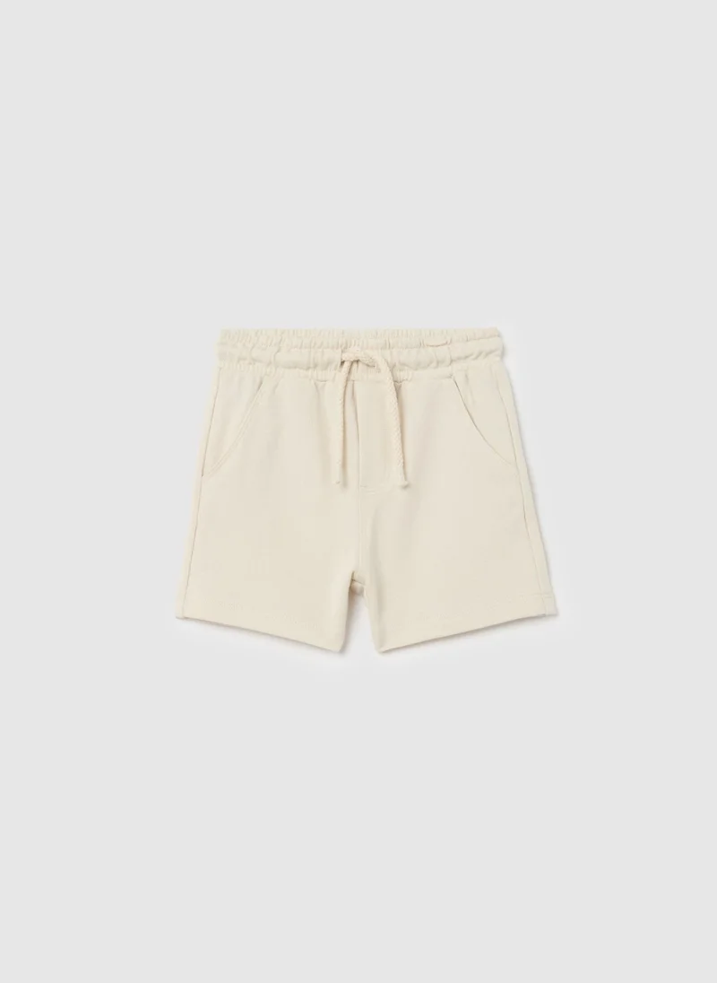 Ovs Cotton Bermuda Shorts With Drawstring