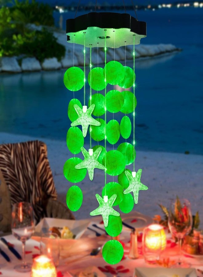Toodour Solar Wind Chimes for Outside, Shells Light Gifts for Mom Grandma Women Wife Girls, Waterproof Solar Outdoor Decorative Mobile Light for Holiday Garden Porch Yard Outdoor Decor (Green) - Image 1