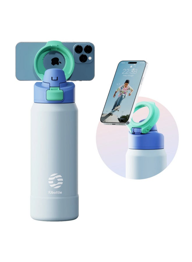 FjBottle Insulated Magnetic Water Bottle - Reusable Stainless Steel Bottle with MagSafe Compatible Phone Holder - Keeps Cold for 24 Hours - Perfect for Gym, Sports, and Travel - Sky Blue 32oz - Image 1