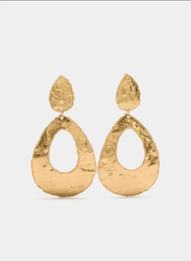 بارفوا أقراط ماكسي بيضاوية ذهبية