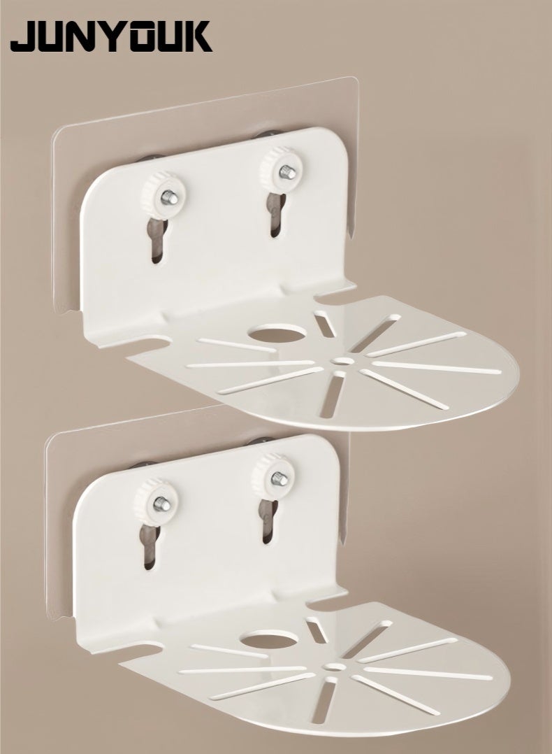 JUNYOUK Ironwork Small Wall Shelf Set Of 2 For Security Cameras, Speakers, Baby Monitors, Floating Shelves Easy To Install No Drill - Image 1