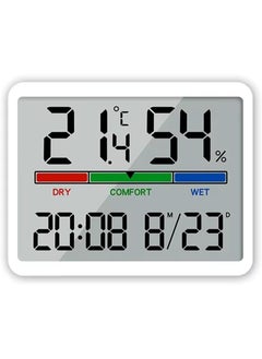 Rubik Digital Alarm Clock with Temperature and Humidity Large Display Magnetic & Wall Mountable, Table Standing for Home and Office (White)  - Image 1