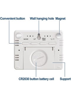 Rubik Digital Alarm Clock with Temperature and Humidity Large Display Magnetic & Wall Mountable, Table Standing for Home and Office (White)  - Image 4
