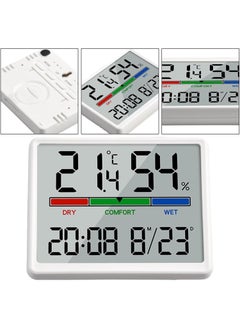 Rubik Digital Alarm Clock with Temperature and Humidity Large Display Magnetic & Wall Mountable, Table Standing for Home and Office (White)  - Image 3