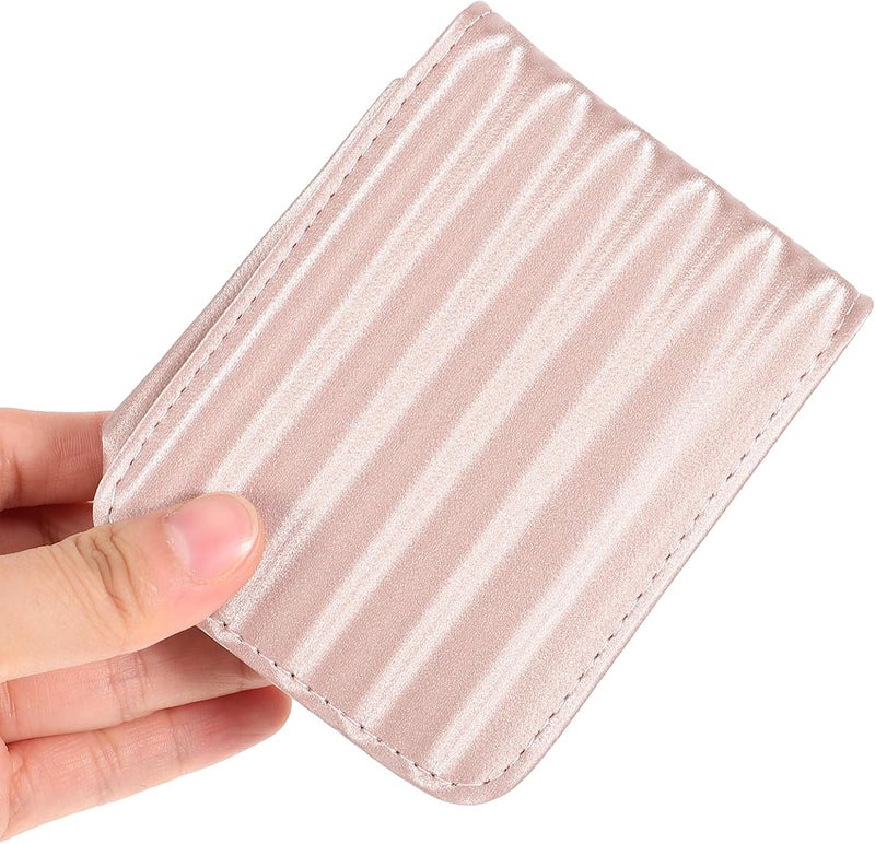 iplusmile Mini Lipstick Case with Mirror for Purse, Small Portable Lipstick Holder Pouch, Pink Compact Makeup Bag for Travel and Daily Use - Image 4