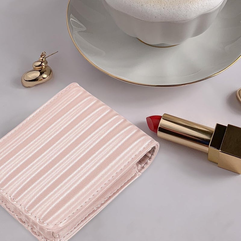 iplusmile Mini Lipstick Case with Mirror for Purse, Small Portable Lipstick Holder Pouch, Pink Compact Makeup Bag for Travel and Daily Use - Image 5