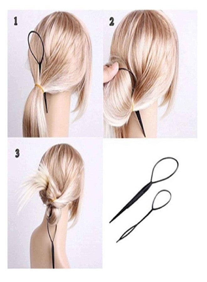 DazzleDiva 2Pcs Topsy Tail Hair Braid Maker Hairs Styling Accessories Hairs Styling Tool Ponytail Maker & French Braid Loop Tools Kit Hair Braiding Accessories for Women & Girls Easy Hairstyle Tools 2Pcs (Plastic) - Image 5
