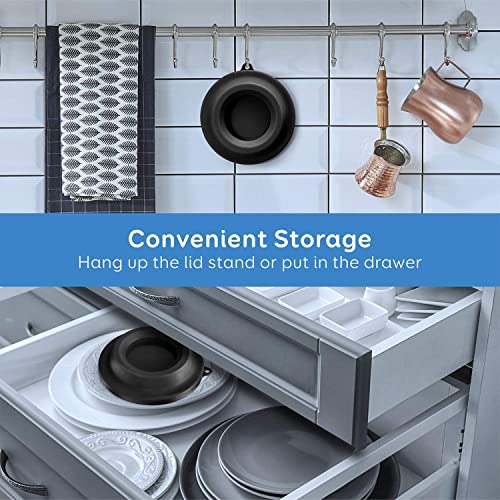 Goldlion Lid Stand Silicone Lid Holder Accessories Compatible with Ninja Foodi Pressure Cooker and Air Fryer 5 Qt, 6.5 Qt and 8 Quart, Black - Image 5