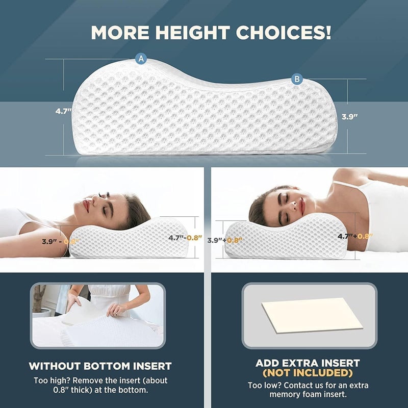 Cherryland MemoryFoamPillowOrthopedicPillowforNeckPainCervicalContourMemoryFoamPillowOrthopedicPillowforNeckPainOrthopedicContourPillowSleeping BedProfessionalSupport - Image 5