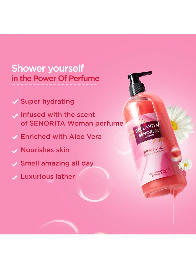 Bella Vita - Bella Vita Luxury Senorita Woman Body Wash Refreshing Shower Gel for Deep Cleansing Hydrating Moisturising Softer and Smoother Skin with Aloe Vera 500 Ml - Image 1