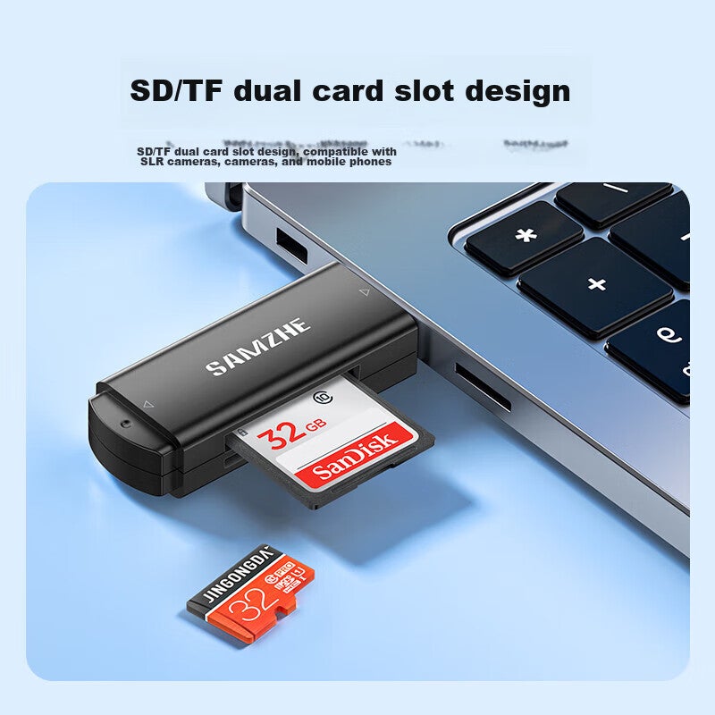 SAMZHE USB High-Speed Card Reader SD/TF Card Multi-Functional All-In Compatible with DSLR Cameras, Smartphones, Computers, IPads, Dash Cams, Surveillance Drones, Memory Cards, Storage Cards - Image 3