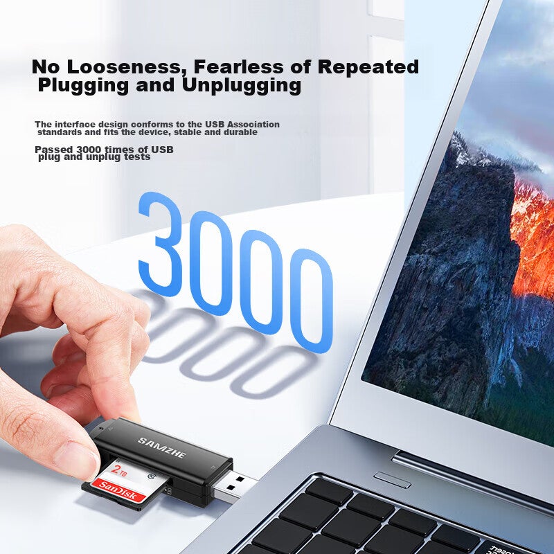 SAMZHE USB High-Speed Card Reader SD/TF Card Multi-Functional All-In Compatible with DSLR Cameras, Smartphones, Computers, IPads, Dash Cams, Surveillance Drones, Memory Cards, Storage Cards - Image 5
