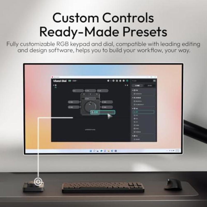 لوحة مفاتيح تحرير الفيديو D100H مع مقبض قرص، وحدة تحكم بلوتوث لاسلكية لجهاز Mac/PC، لوحة مفاتيح ماكرو 7 في 1 قابلة للتخصيص مع ردود فعل لمسية للمبتدئين والمصورين ومنشئي الفيديو - Image 4