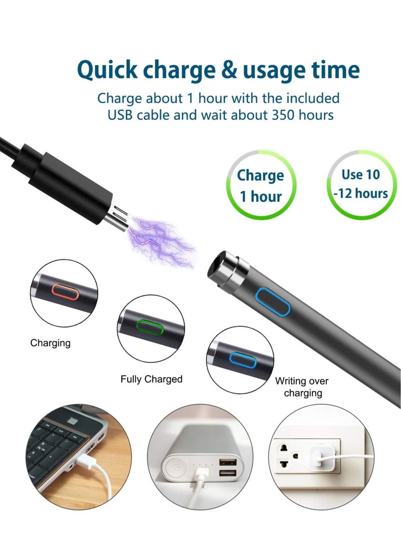 Stylus Pen Digital Pencil Fine Point Active Pen for Touch Screens, Compatible with iPhone iPad and Other Tablets (Black) - Image 3
