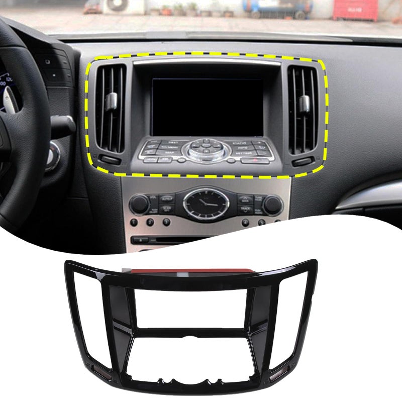 ملصق إطار شاشة الملاحة Lcojicep متوافق مع إنفينيتي G37 G25 2007-2013 غطاء فتحة التكييف