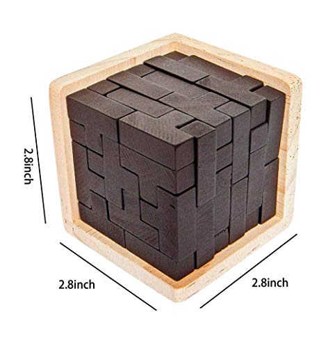 SHUYUE Wooden Brain Teaser Puzzles Box Brain Teasers Wooden Puzzle TShaped Geometric Intellectual Jigsaw Logic Cube Puzzles Mind Games for Kids and Adults - Image 5
