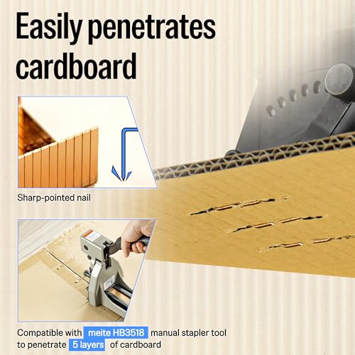 meite Carton Closing Staples 16 Gauge 1-3/8" Wide Crown 5/8" Leg Copper-Coated Carton Staples for Pneumatic or Manual Box Stapler Gun - Cardboard Closer Packaging (2,000PCS) - Image 4