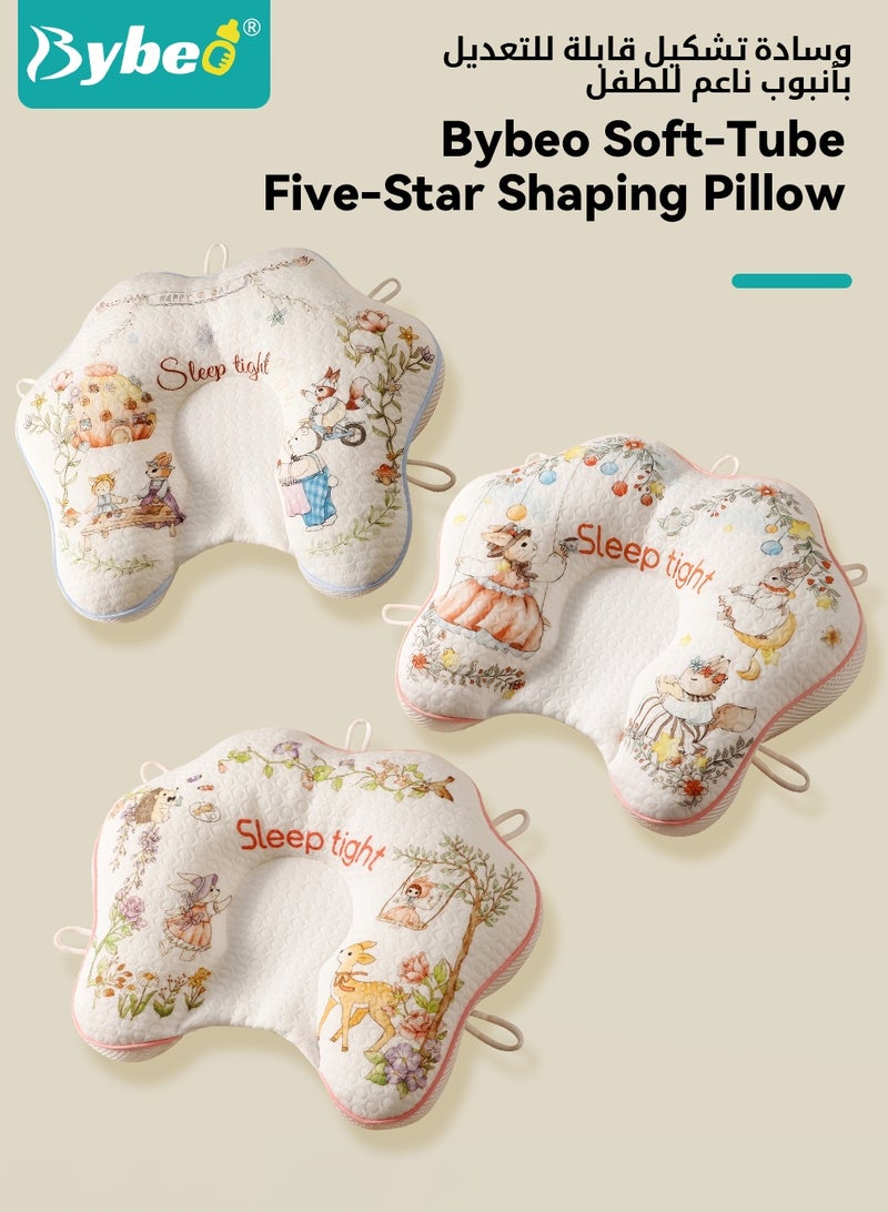 Bybeo Baby Head Shaping Pillow, Toddler Sleeping Pillow, Infant Spine Protection Pillow, Adjustable Double-Sided Head Support Pillow for 0-12 Months Newborns and Infants, TPU Tubes Filling - Image 2