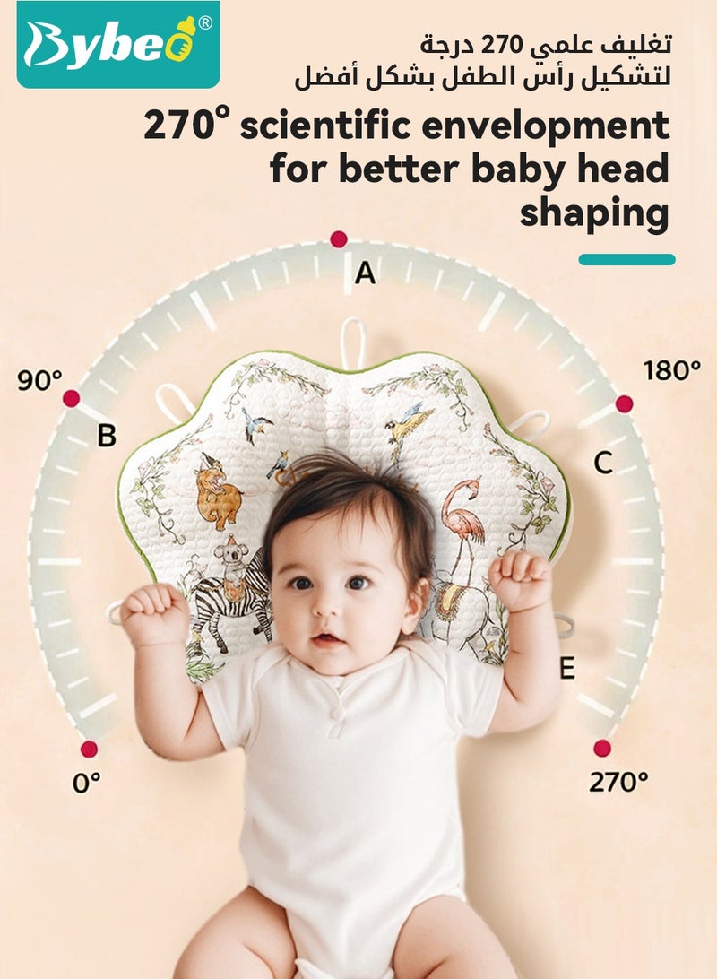 Bybeo Baby Head Shaping Pillow, Toddler Sleeping Pillow, Infant Spine Protection Pillow, Adjustable Double-Sided Head Support Pillow for 0-12 Months Newborns and Infants, TPU Tubes Filling - Image 3