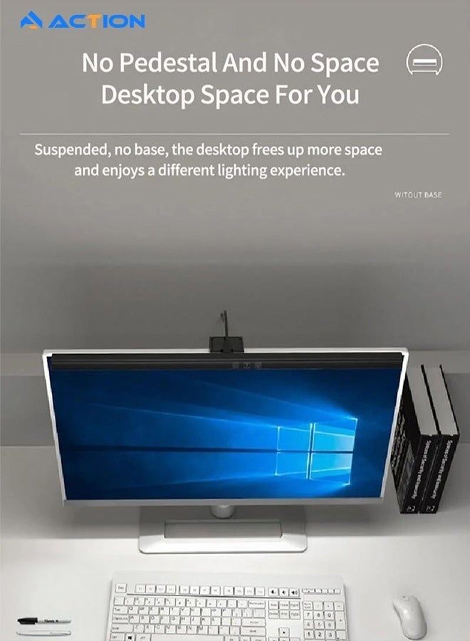 أكشن مصباح كمبيوتر محمول بشاشة كمبيوتر يعمل بمنفذ USB للمكتب/المنزل/الألعاب/المكتب مع سطوع قابل للتعديل/بلاستيك ملون 330 مم - Image 3