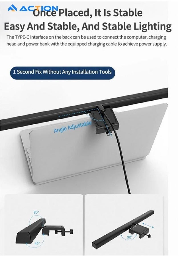 أكشن مصباح كمبيوتر محمول بشاشة كمبيوتر يعمل بمنفذ USB للمكتب/المنزل/الألعاب/المكتب مع سطوع قابل للتعديل/بلاستيك ملون 330 مم - Image 5