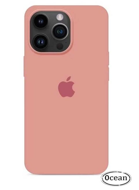 غطاء حماية للهاتف المحمول iPhone 15 Pro Max، حماية من السيليكون السائل الناعم ومضادة للخدش ومضادة للصدمات، غطاء خلفي واقٍ نحيف مع بطانة من الألياف الدقيقة، لهاتف iPhone 15 Pro Max (وردي فاتح)