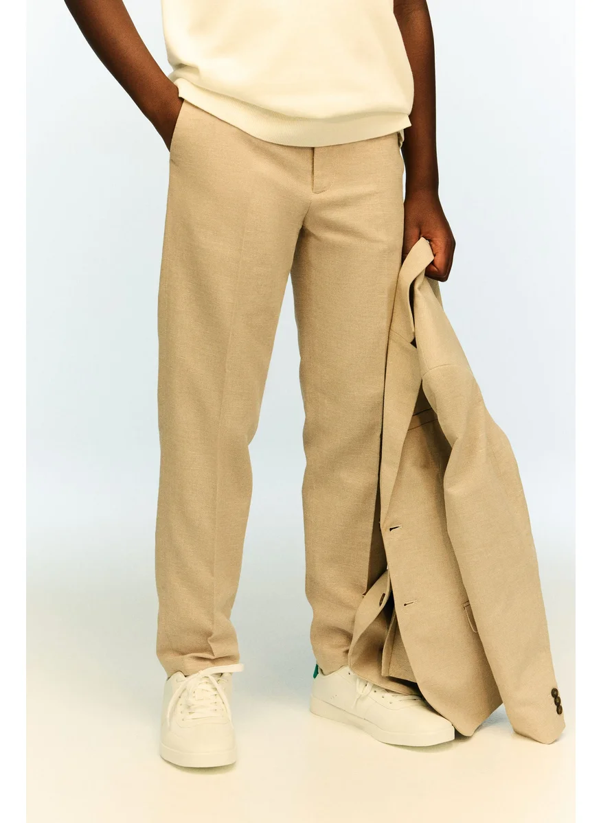 H&M Linen-Blend Suit Trousers