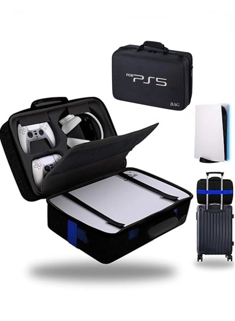 Travel Case Bag for PS5 Shockproof Hard Shell Luxury Waterproof shoulder bag for Playstation 5 Console Digital EVA Storage Organizer for Controllers Cables and Other Accessories Black  - Image 1